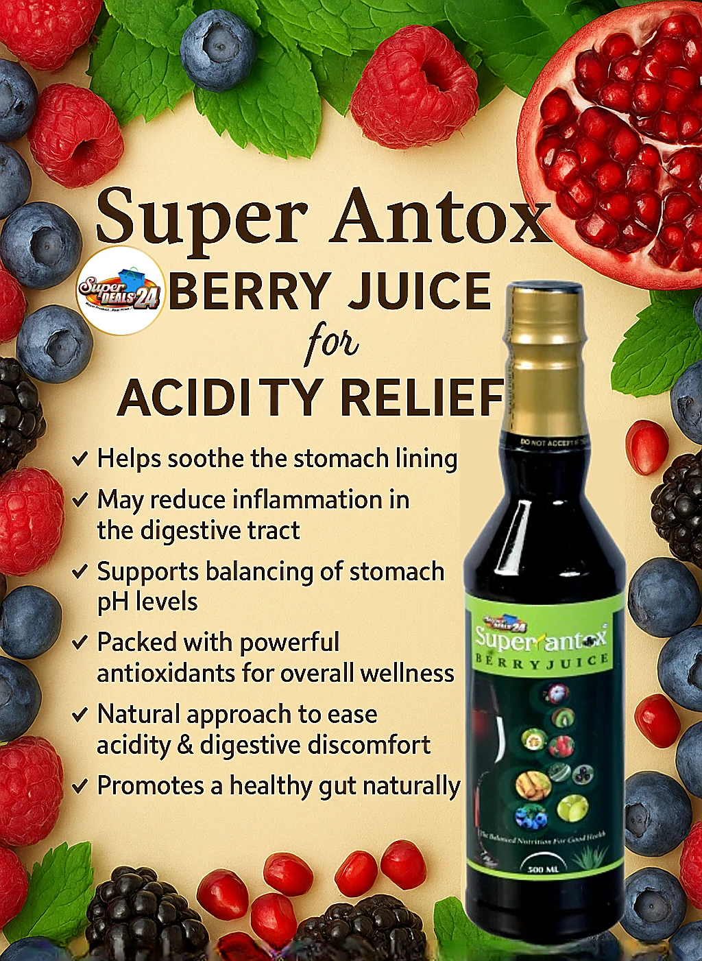Helps ease acidity & digestive discomfort